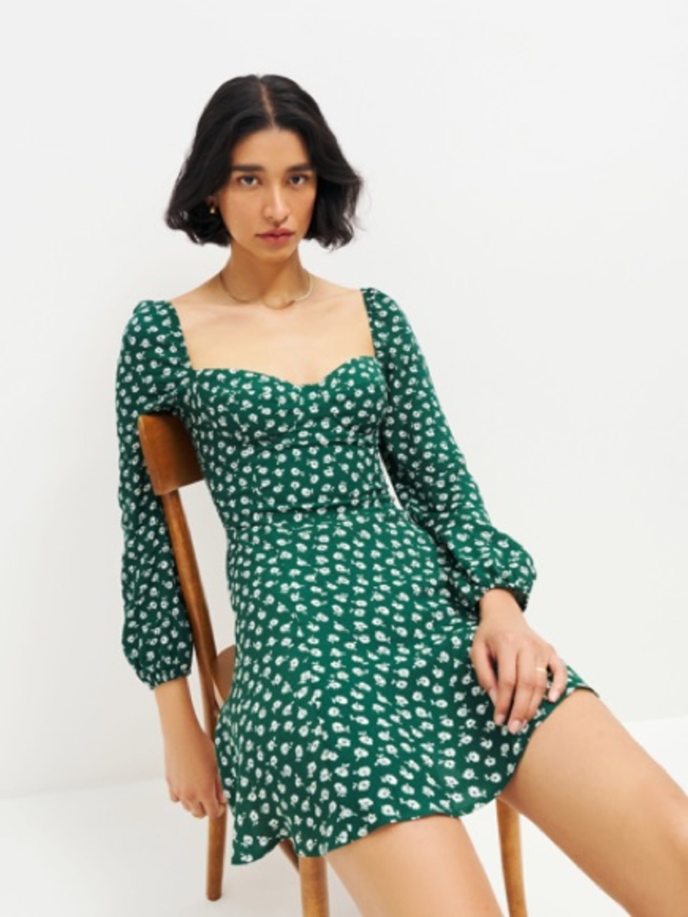 Reformation Mochi Dress in Chive NWT